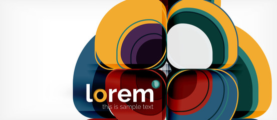 Abstract background - geometric multicolored round shapes composition. Trendy abstract layout template for business or technology presentation