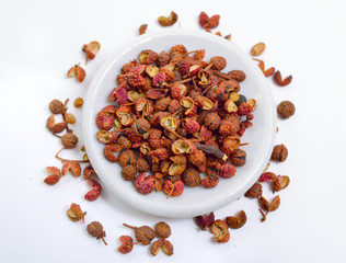 Sichuan pepper, Sichuan peppercorn, Szechuan pepper or Szechuan peppercorn.