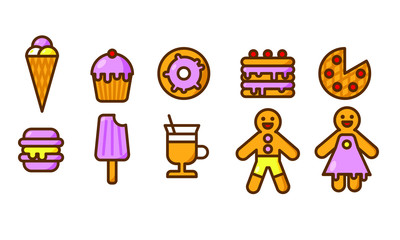 set of vector cooking icons