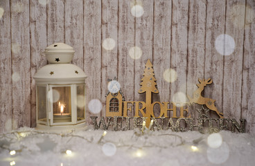 Frohe Weihnachten mit Laterne