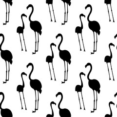 Vector seamless pattern with flamingo bird. Can be used for textile, website background, book cover, packaging.