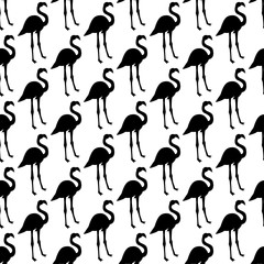 Vector seamless pattern with flamingo bird. Can be used for textile, website background, book cover, packaging.