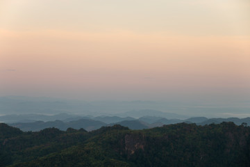 beautiful scene, mountain view sunrise in the morning.
