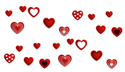 Valentines day  and love. red hearts on white background