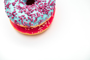 donuts on a white background and space for text
