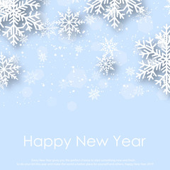 Merry Christmas and Happy New Year Greeting Card With White Snowflakes. 2019 .Vector