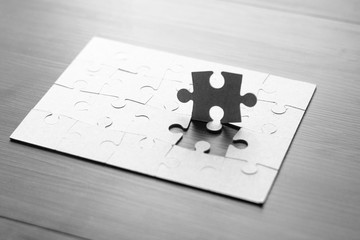 Puzzles as a concept idea. Business and science