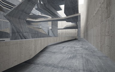Obraz premium Empty dark abstract concrete room interior. Architectural background. 3D illustration and rendering