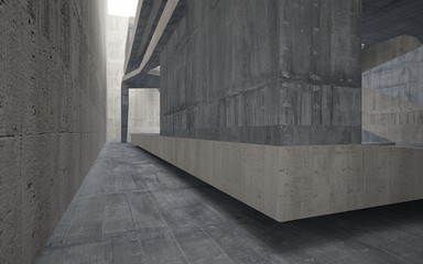 Empty dark abstract concrete room interior. Architectural background. 3D illustration and rendering