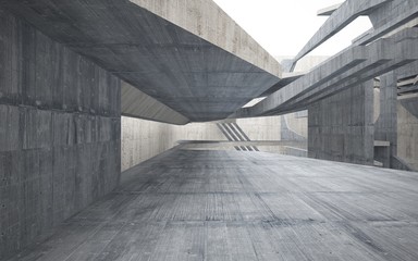 Empty dark abstract concrete room interior. Architectural background. 3D illustration and rendering