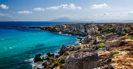 Fototapeta na wymiar view of bay Favignana Sicily