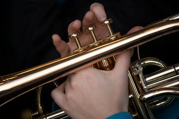 TRUMPET PLAYER IN BRASS BAND