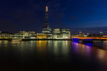 The London Bridge and The Shard at night