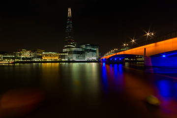 Fototapeta na wymiar The London Bridge and The Shard at night