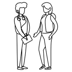 young couple modeling characters