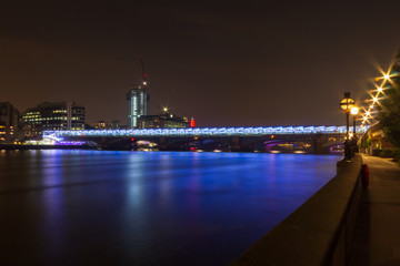 The Blackfriars Railway Bridge at night