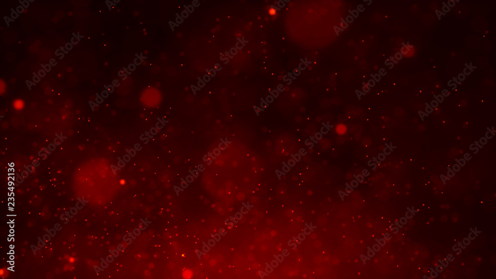 Aufkleber Dust particles. Abstract background of particles. Fire flying sparks. 3d rendering.