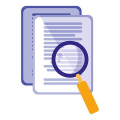 paper document with magnifying glass