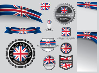 Made in Uk seal, Uk flag and color --Vector Art--