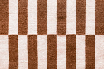 Multi-colored stripes on the fabric. Colorful traditional Peruvian style, close-up rug surface