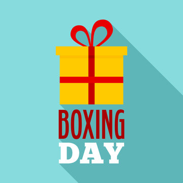 Gift boxing day logo set. Flat set of gift boxing day vector logo for web design