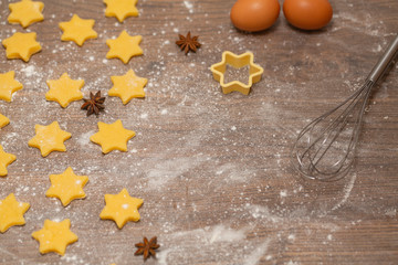 Baking ingredients for Christmas cookies