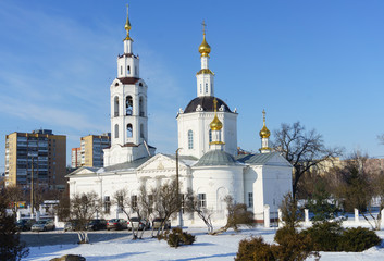 February 7, 2018 Orel, Russia Epiphany Cathedral in winter