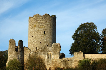 Fototapeta na wymiar ruines du Château de Montreuil-Bonnin