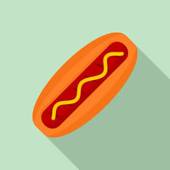 American hot dog icon. Flat illustration of american hot dog vector icon for web design