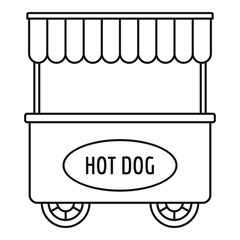 Street cart hot dog icon. Outline street cart hot dog vector icon for web design isolated on white background