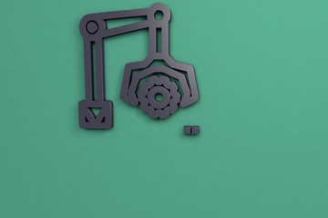 3D illustration of Manufacturing, dark color with green-blue background.