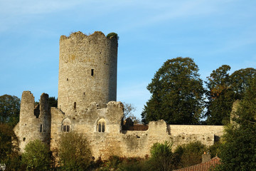 Fototapeta na wymiar Ruine du donjon d'un château