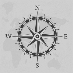 Ancient compass vintage on background illustration