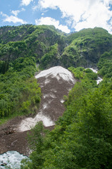 Fototapeta na wymiar The beautiful landscape of the Caucasus Mountains Dombai