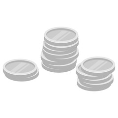 Coins icon. Vector illustration of money in coins. Money, coins.