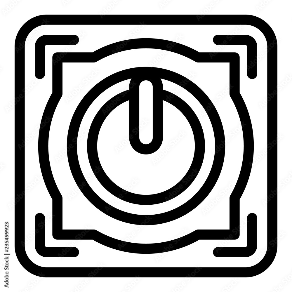 Poster power off button icon. outline power off button vector icon for web design isolated on white backgro