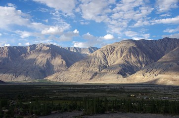 Landscape in the Nubra valley in Ladakh, India