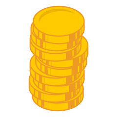 Coins, money icon. Vector illustration of golden coins.