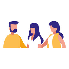 group of young people modeling characters