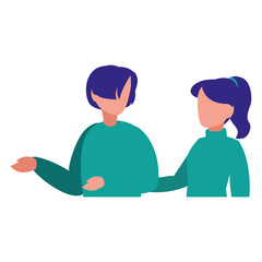 young couple modeling characters