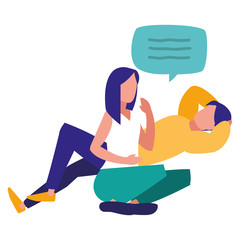 young couple relaxing in the floor