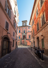Fototapeta na wymiar Marino (Italy) - An old city of Castelli Romani in metropolitan area of Rome, famous for its white wine and its Grape Festival. Here a view of historic center. 