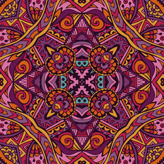 Abstract festive colorful mandala vector ethnic tribal pattern