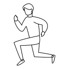 young man running character