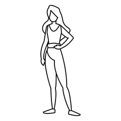 young woman practicing exercice