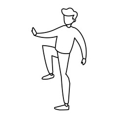 young man practicing exercice