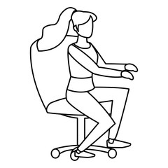 Obraz premium young woman sitting in armchair