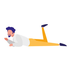 young man relaxing in the floor