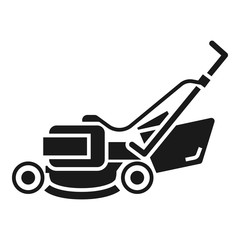 Lawn mower machine icon. Simple illustration of lawn mower machine vector icon for web design isolated on white background
