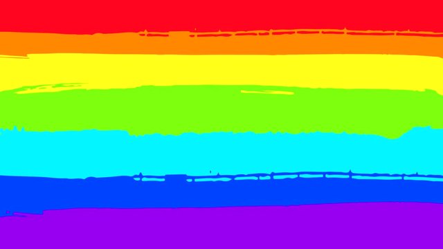 Animated Rainbow Flag Background. LGBT Pride Parade Motion Design. 4K.